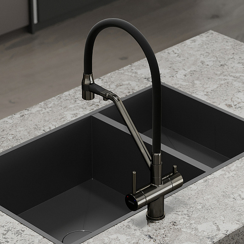 Смеситель для кухни Sancos Dora SC4003GG под фильтр, вороненая сталь Смеситель для кухни Sancos Dora SC4003GG под фильтр, вороненая сталь