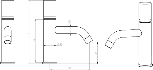 Смеситель для раковины Boheme STICK 121-BB DIAMOND Matt Black Смеситель для раковины Boheme STICK 121-BB DIAMOND Matt Black