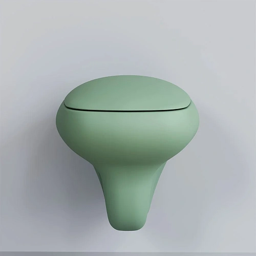 Унитаз подвесной Diamond 123T21001R (530x405x375) мятный матовый безободковый без сиденья Унитаз подвесной Diamond 123T21001R (530x405x375) мятный матовый безободковый без сиденья