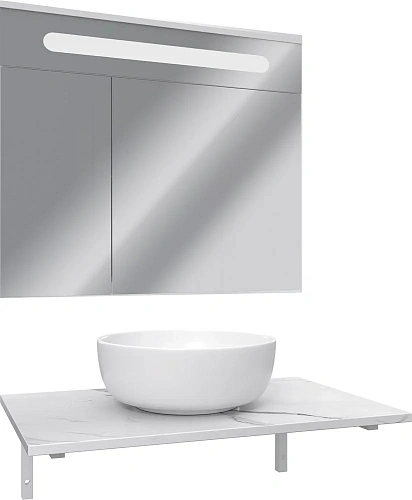 Комплект мебели DIWO Элиста 80 белый мрамор, с раковиной Moduo 40 RING 555065 Комплект мебели DIWO Элиста 80 белый мрамор, с раковиной Moduo 40 RING 555065