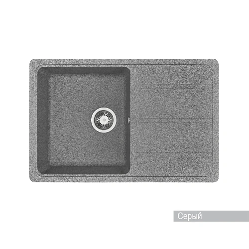 Кухонная мойка Aquaton Аманда 1A712832AD230 из литого мрамора, прямоугольная, с крылом серая Кухонная мойка Aquaton Аманда 1A712832AD230 из литого мрамора, прямоугольная, с крылом серая