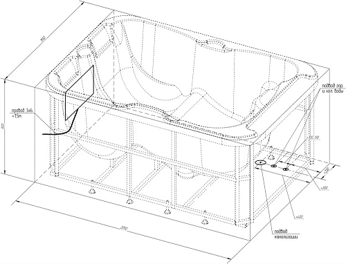 Акриловая ванна Radomir Мишель 205x155 (1-30-0-0-0-051Б) Акриловая ванна Radomir Мишель 205x155 (1-30-0-0-0-051Б)