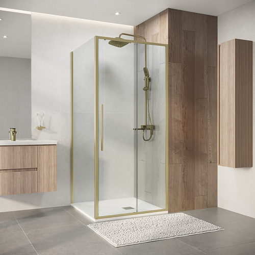 Душевой уголок Niagara Nova NG-44-9ASG-A100SG-34 (90х100х195) прямоугольник, раздвижная, золото сатин, стекло прозрачное Душевой уголок Niagara Nova NG-44-9ASG-A100SG-34 (90х100х195) прямоугольник, раздвижная, золото сатин, стекло прозрачное