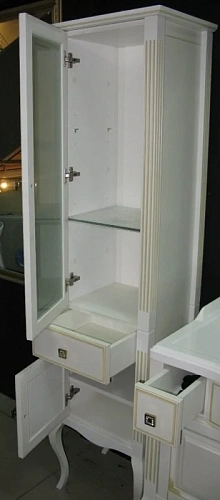 Шкаф-пенал Opadiris Лаура, белый с патиной, левый Z0000006525 Шкаф-пенал Opadiris Лаура, белый с патиной, левый Z0000006525