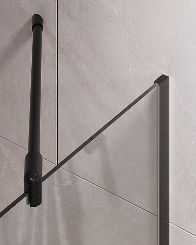 Шторка на ванну Timo TC-60/03C-8 в узком профиле черный 1400x600, стекло прозрачное 8 мм Шторка на ванну Timo TC-60/03C-8 в узком профиле черный 1400x600, стекло прозрачное 8 мм