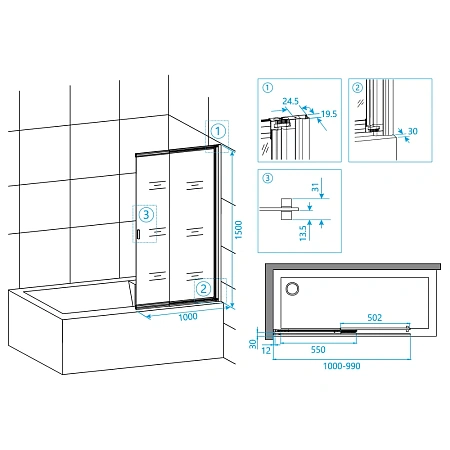 Шторка на ванну RGW Screens SC-40 1000 мм Easy Clean хром Шторка на ванну RGW Screens SC-40 1000 мм Easy Clean хром