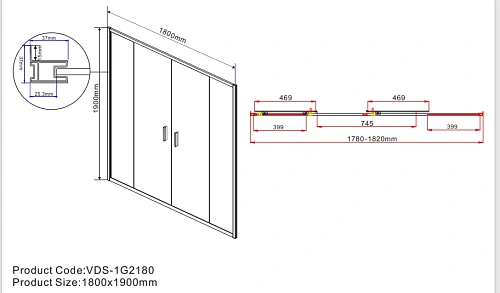 Душевая дверь Vincea Garda VDS-1G2180CH, 1800, хром, стекло шиншилла Душевая дверь Vincea Garda VDS-1G2180CH, 1800, хром, стекло шиншилла
