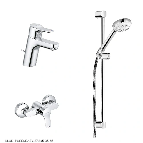 Комплект смесителей Kludi Pure&Easy 3in1 378450565 Комплект смесителей Kludi Pure&Easy 3in1 378450565