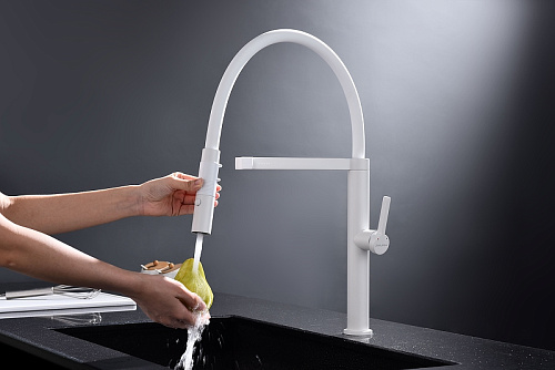 Смеситель для кухни Paulmark LEADER белый матовый Le214101-WH Смеситель для кухни Paulmark LEADER белый матовый Le214101-WH