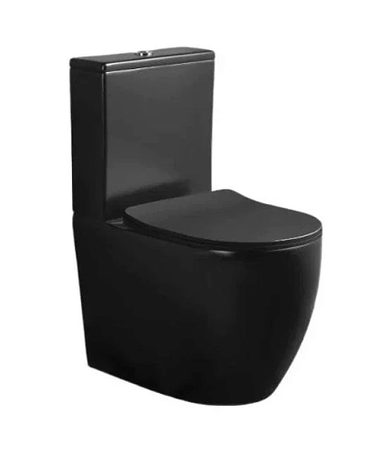 Унитаз напольный Ceruttispa ORLTER MB CT9866 безободковый черный матовый, сиденье микролифт Унитаз напольный Ceruttispa ORLTER MB CT9866 безободковый черный матовый, сиденье микролифт