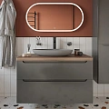 Тумба с раковиной STWORKI Берген 100 серая с темной столешницей, Bocchi Etna 1114-006-0125 568039 Тумба с раковиной STWORKI Берген 100 серая с темной столешницей, Bocchi Etna 1114-006-0125 568039