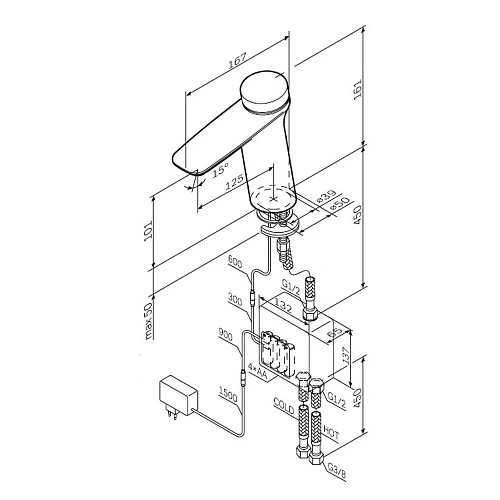 Смеситель для раковины AM.PM Inspire V2.0 F50A02400 электронный, хром Смеситель для раковины AM.PM Inspire V2.0 F50A02400 электронный, хром