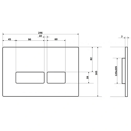 Клавиша смыва Ceruttispa CR02BK черная, матовая Клавиша смыва Ceruttispa CR02BK черная, матовая