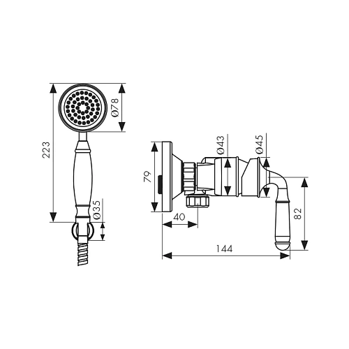Смеситель для душа Kaiser Vincent бронза 31577-1 Смеситель для душа Kaiser Vincent бронза 31577-1
