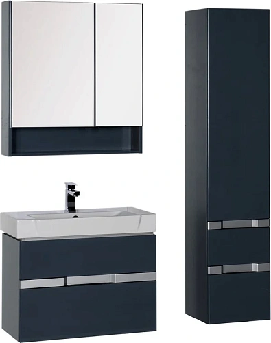 Комплект мебели Aquanet Виго 80 сине-серый 00183673 Комплект мебели Aquanet Виго 80 сине-серый 00183673