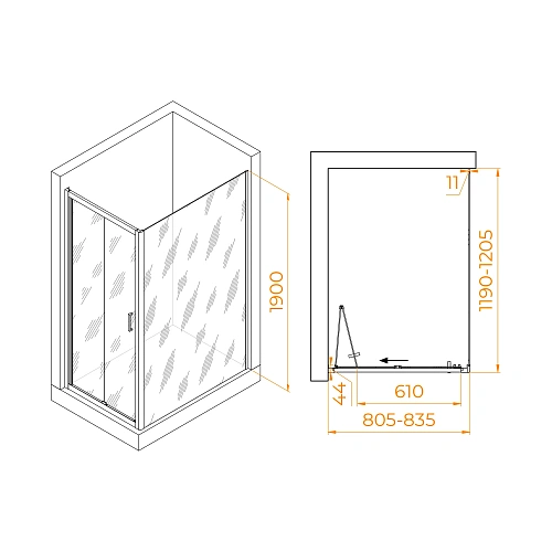 Душевой уголок RGW PA-142 (PA-21+Z-050-5) 800x1200 мм 060814282-11 Душевой уголок RGW PA-142 (PA-21+Z-050-5) 800x1200 мм 060814282-11