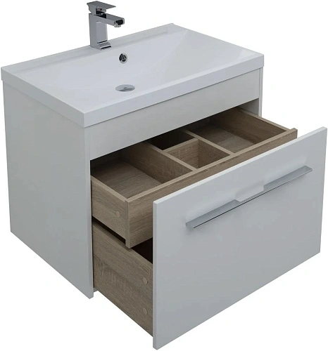 Тумба под раковину Aquanet Августа 75 белый (ручки хром) 00274144 Тумба под раковину Aquanet Августа 75 белый (ручки хром) 00274144