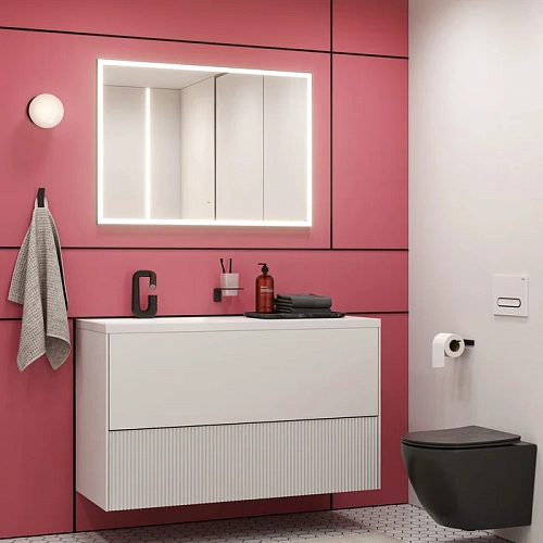 Смеситель для раковины IDDIS Twist (TWIBLBTi01) с управлением Push Control, черный матовый Смеситель для раковины IDDIS Twist (TWIBLBTi01) с управлением Push Control, черный матовый