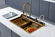 Картинка анонса товара «кухонная мойка ceruttispa gloria pro ct11109 nano gold золото из нержавеющей стали 750х460х230»