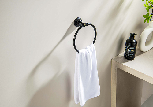 Полотенцедержатель Aquatek КЛАССИК AQ4512MB черный матовый Полотенцедержатель Aquatek КЛАССИК AQ4512MB черный матовый