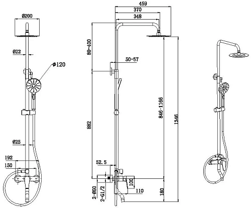 Душевая система Allen Brau Eclipse 5.E1007-00 хром Душевая система Allen Brau Eclipse 5.E1007-00 хром