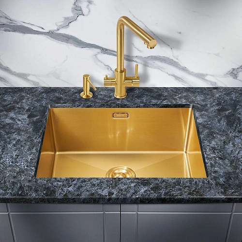 Кухонная мойка Milacio Denia 58 Steel (MC.77458) золото Кухонная мойка Milacio Denia 58 Steel (MC.77458) золото