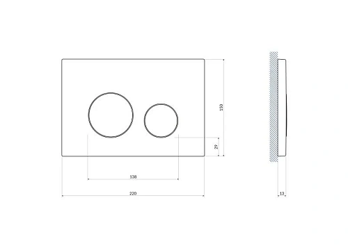 Клавиша смыва Cersanit TWINS (A63526) пластик белый 63526 Клавиша смыва Cersanit TWINS (A63526) пластик белый 63526