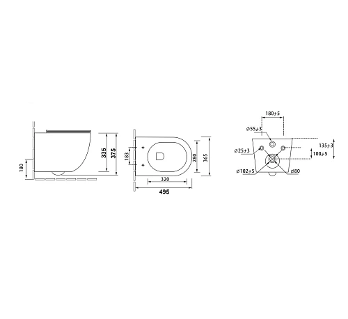 Унитаз подвесной GROSSMAN GR-4455PIMS Color 495x365x375 розовый матовый безободковый с тонкой крышкой Унитаз подвесной GROSSMAN GR-4455PIMS Color 495x365x375 розовый матовый безободковый с тонкой крышкой