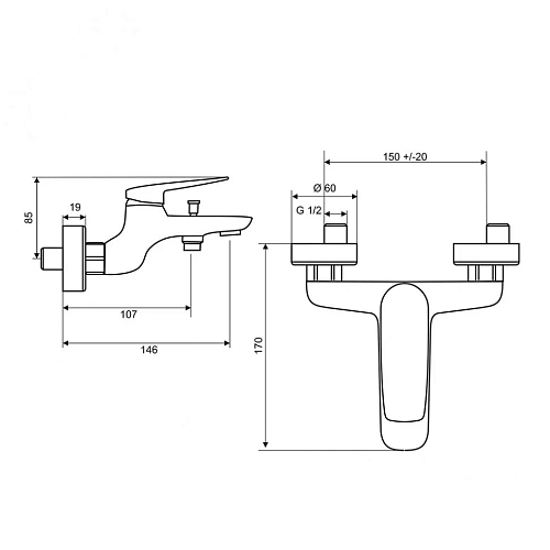 Смеситель для ванны Paini Laguna LACR111 Смеситель для ванны Paini Laguna LACR111
