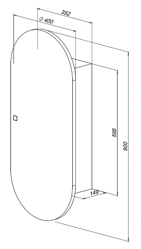 Зеркальный шкаф Aquanet Монте 40 00344786 белый, с LED подсветкой Зеркальный шкаф Aquanet Монте 40 00344786 белый, с LED подсветкой