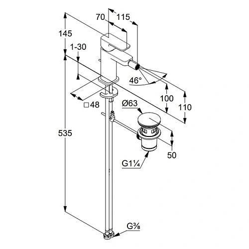 Смеситель для биде Kludi RENON 422165375 белый матовый Смеситель для биде Kludi RENON 422165375 белый матовый