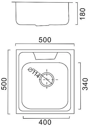 Кухонная мойка Haiba HB5050, полированная сталь Кухонная мойка Haiba HB5050, полированная сталь