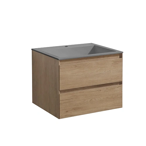 Тумба под раковину Vincea Luka 600 подвесная, 2 выкатных ящика soft-close, N.Oak VMC-2L600NO Тумба под раковину Vincea Luka 600 подвесная, 2 выкатных ящика soft-close, N.Oak VMC-2L600NO