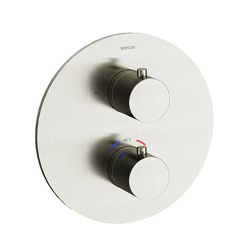 Душевая система SANCOS Etna SC9010BN с термостатом, с внутренней частью, брашированный никель Душевая система SANCOS Etna SC9010BN с термостатом, с внутренней частью, брашированный никель