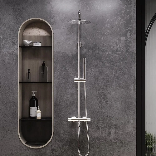 Душевая система Damixa Scandinavian Pure 936810000 с термостом, хром Душевая система Damixa Scandinavian Pure 936810000 с термостом, хром