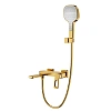 Смеситель для ванны Raglo R51.30.03 настенный, излив поворотный 15 см, сатин золотой Смеситель для ванны Raglo R51.30.03 настенный, излив поворотный 15 см, сатин золотой