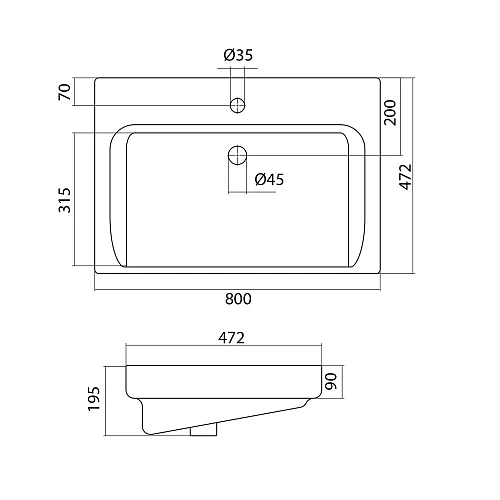 Раковина Santek Тигода 80 1WH302084 1.WH30.2.084 Раковина Santek Тигода 80 1WH302084 1.WH30.2.084
