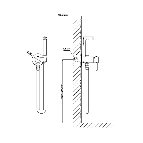 Гигиенический душ Vincea VHFW-101MB из латуни в комплекте со смесителем, черный Гигиенический душ Vincea VHFW-101MB из латуни в комплекте со смесителем, черный