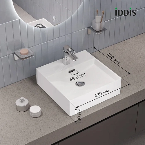 Раковина IDDIS Bild BILWS42i27 накладная/подвесная, белый глянцевый Раковина IDDIS Bild BILWS42i27 накладная/подвесная, белый глянцевый