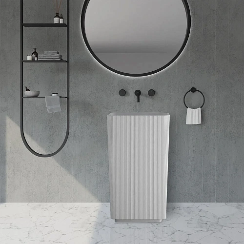 Раковина ABBER Stein AS2505-H отдельностоящая, белая матовая Раковина ABBER Stein AS2505-H отдельностоящая, белая матовая