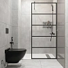 Душевая перегородка STWORKI Кронборг LOFT-GW- 110х220 110 см, профиль черный матовый 537937 Душевая перегородка STWORKI Кронборг LOFT-GW- 110х220 110 см, профиль черный матовый 537937