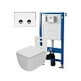 Комплект инсталляции Point Элемент П PN45121 с клавишей смыва Венера, белый/хром, PN44071WC и унитазом Меркурий с сиденьем микролифт белый матовый PN41831WM Комплект инсталляции Point Элемент П PN45121 с клавишей смыва Венера, белый/хром, PN44071WC и унитазом Меркурий с сиденьем микролифт белый матовый PN41831WM