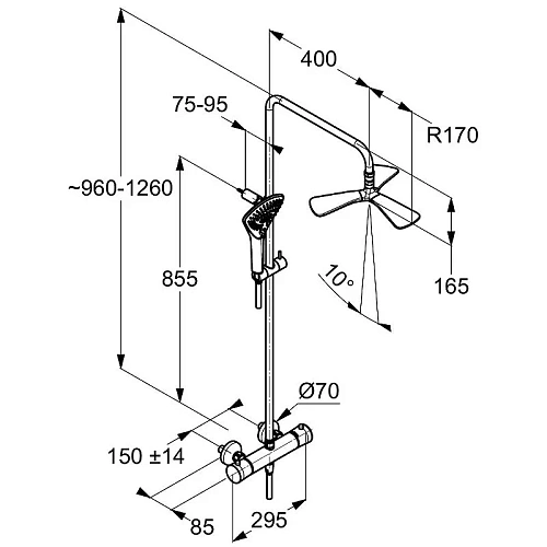 Душевая система Kludi Fizz 6709605-00 Душевая система Kludi Fizz 6709605-00