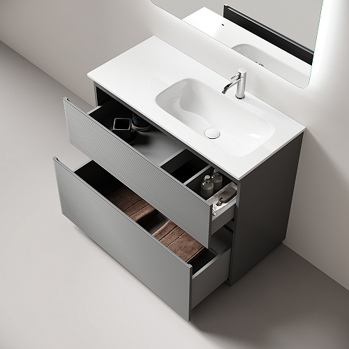 Тумба под раковину SANCOS Folk Floor FL100FRES правая 995х445х850 Ergraut soft, напольная Тумба под раковину SANCOS Folk Floor FL100FRES правая 995х445х850 Ergraut soft, напольная