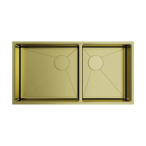 Кухонная мойка Omoikiri Taki 85-2-LB-U/IF-LG Side нержавеющая сталь/светлое золото 4997038 Кухонная мойка Omoikiri Taki 85-2-LB-U/IF-LG Side нержавеющая сталь/светлое золото 4997038