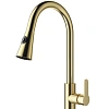Смеситель для кухни Wonzon & Woghand с выдвижным изливом, брашированное золото (WW-121E201L-BG) Смеситель для кухни Wonzon & Woghand с выдвижным изливом, брашированное золото (WW-121E201L-BG)
