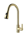 Смеситель для кухни Wonzon & Woghand с выдвижным изливом, брашированное золото (WW-121E201L-BG) Смеситель для кухни Wonzon & Woghand с выдвижным изливом, брашированное золото (WW-121E201L-BG)