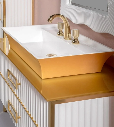 Столешница Armadi Art NeoArt 853-110-G стекло 110см прямая GOLD Столешница Armadi Art NeoArt 853-110-G стекло 110см прямая GOLD