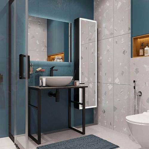 Консоль с раковиной DIWO Элиста 80 чёрный мрамор, Moduo 55 Leaf 555131 Консоль с раковиной DIWO Элиста 80 чёрный мрамор, Moduo 55 Leaf 555131