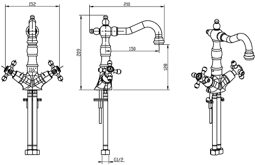 Смеситель для раковины Boheme SATINE хром 272-ST Смеситель для раковины Boheme SATINE хром 272-ST